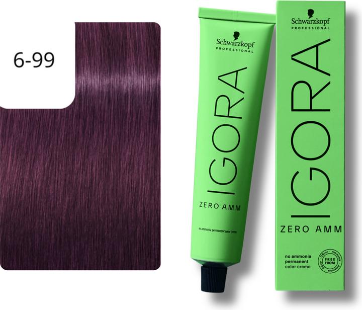 Produktbild Schwarzkopf Igora Zero AMM - 6-99 Dunkelblond Violett Extra (6-99 Dunkelblond Violett Extra)