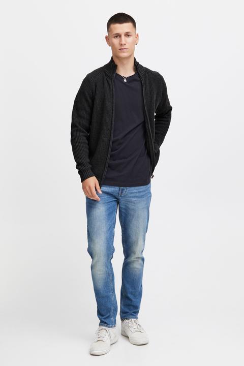 Actual product image Solid Xenos Men's Cardigan Chunky Knit Jacket With Funnel Neck Made Of 100% Cotton (L)