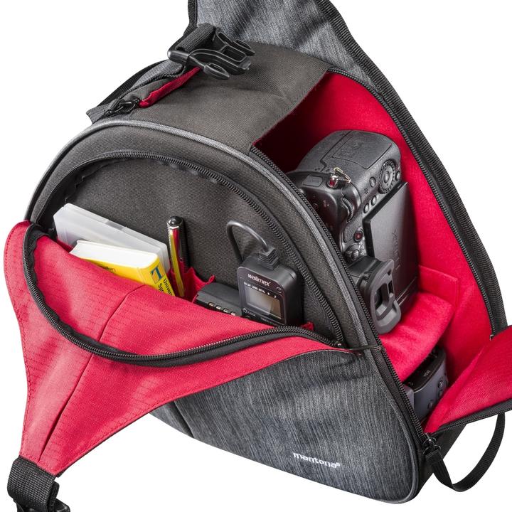 Actual product image mantona Camera Bag Triangle Grey (Camera shoulder bag, 17.76 l)