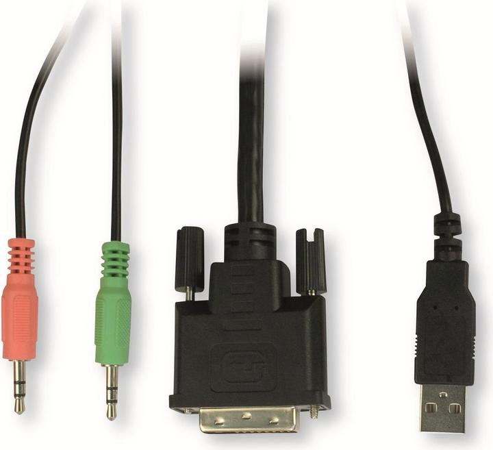 Produktbild Intertech KVM KVM-AS-41DA 4x DVI-I 8x 3pol 3,5mm Klinke 2x USB