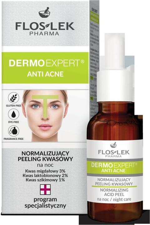 Produktbild Floslek Pharma Dermo Expert Anti Acne Night Normalizing Acid Peel 30ml (30 ml)