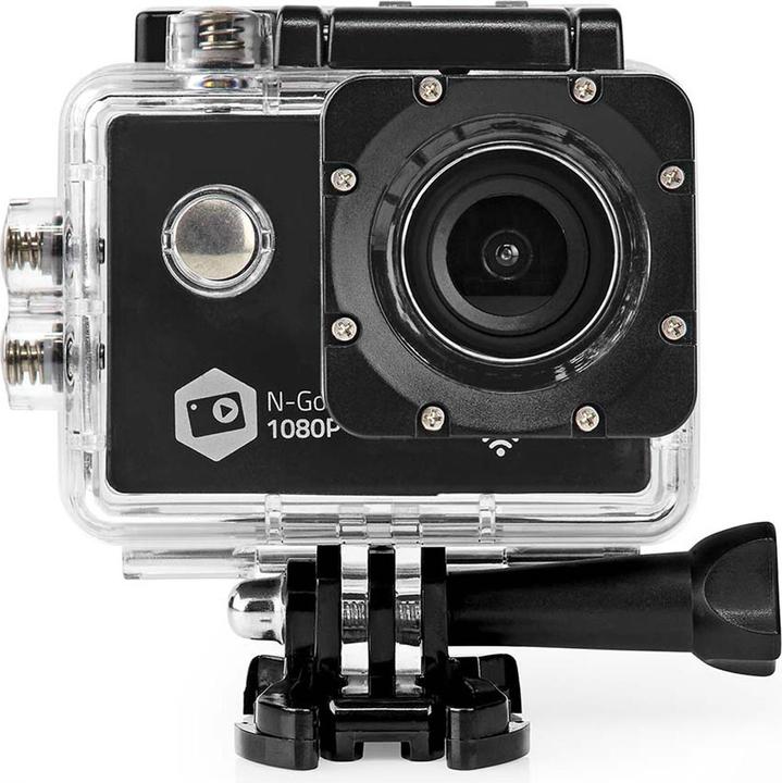 Nedis Action Cam 1080p@30fps 12 MPixel Waterdicht tot: 30,0 m 90 min WLAN App beschikbaar voor: Andro (30p, WiFi)