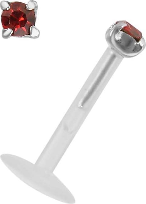 Image du produit Bijouteria Piercing pour lèvre/Tragus (Bioplastique, Argent 925, Cristallin)