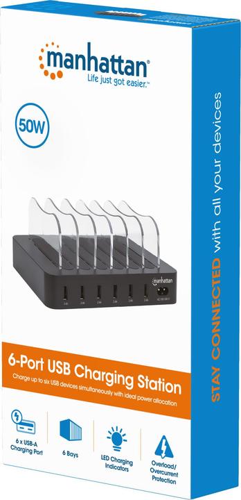Produktbild Manhattan 6-Port USB Charging Station (50 W)