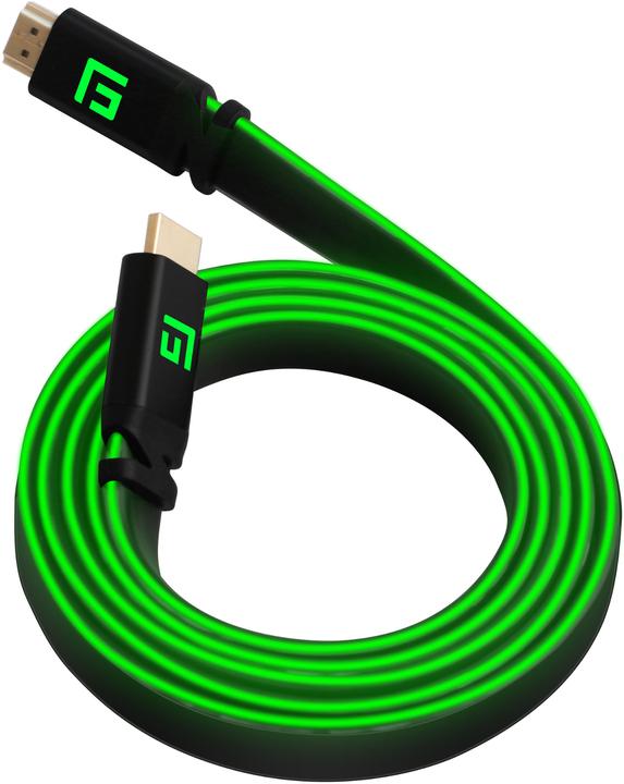 Image du produit Floating Grip Câble HDMI High Speed 8K/60Hz LED 3.0m vert (3 m, HDMI)