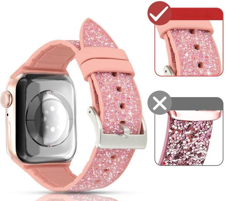 Produktbild Kingxbar Glitter Watch Band Series (38 mm, 40 mm, Silikon, Apple Watch Series 1, Apple Watch Series 2, Apple Watch Series 3, Apple Watch Series 4, Apple Watch Series 5, Apple Watch Series 6, Apple Watch SE)