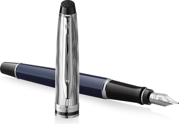 Actual product image Waterman Fountain Pen Expert DeLuxe C.C Deep Lacquer F (Blue, 1 x)