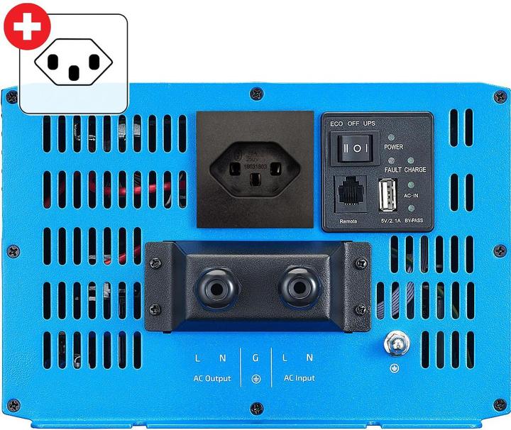 Immagine prodotto Ective CSI 30 Sinus-Wechselrichter 3000W 24V mit Netzvorrangschaltung und Ladegerät (CH-Stecker)