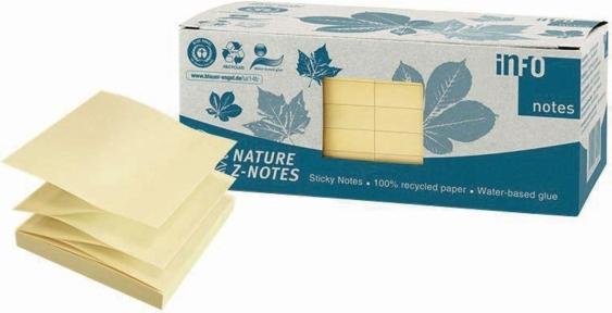 Actual product image Recycling Sticky Notes Standard 5644-11BOX yellow 12 pads (75 x 75 mm)