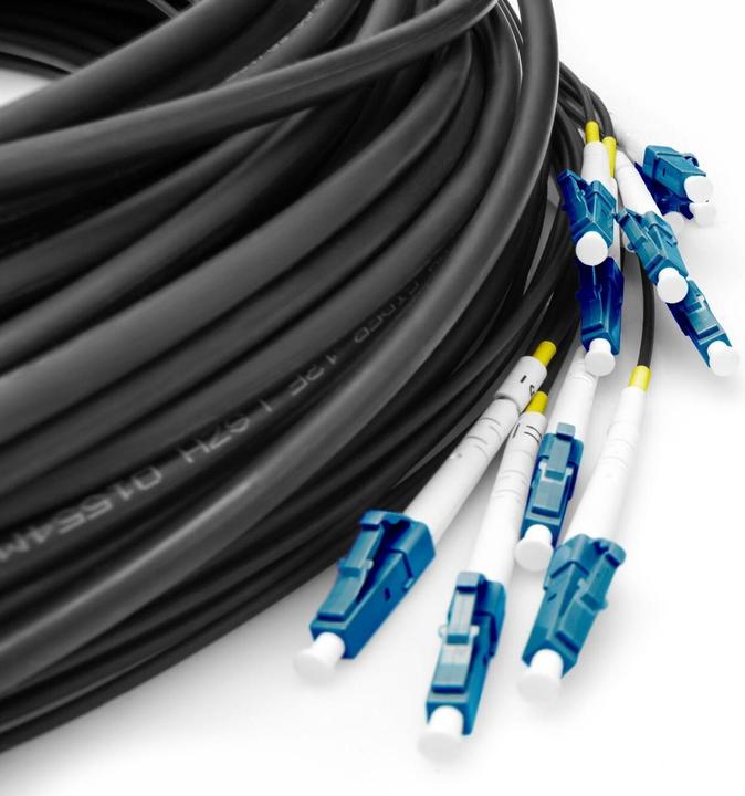 Produktbild Digitus Vorkonfektionierte Glasfaser Universal Breakout Kabel, Multimode OS2, 12 Fasern, LC/UPC - LC/UPC (LSOH, CAT6, 100 m)