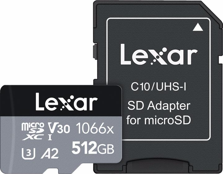Actual product image Lexar Professional (512 GB, microSDXC, U3, UHS-I)
