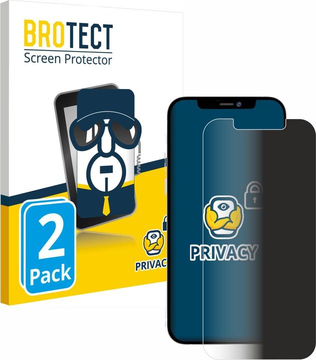 Produktbild BROTECT Sichtschutzfolie Anti-Spy Privacy Folie Blaulicht-Schutz (2 Stück, Apple iPhone 12 Pro Max)