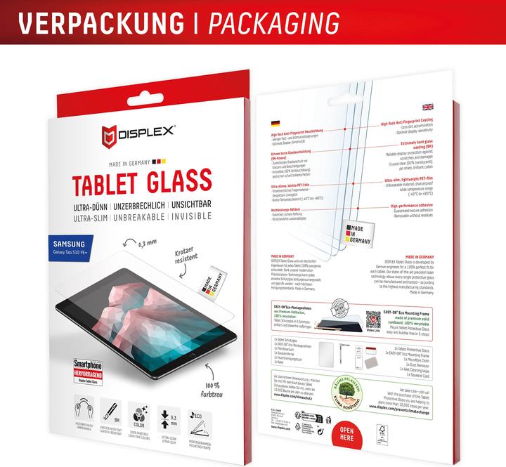 Actual product image Displex Tablet Glass, Tablet Schutzglas (1 Piece, Samsung Galaxy Tab S10 FE+)