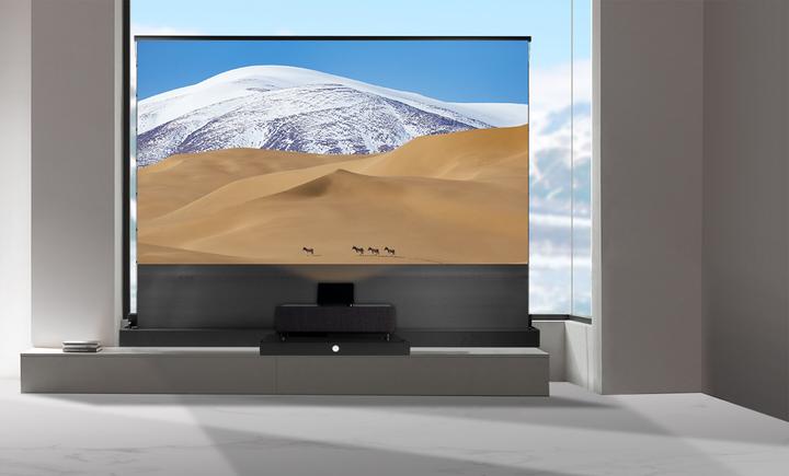 Immagine prodotto Celexon Schermo a forbice da pavimento ad alto contrasto UST - HomeCinema Plus, 120" nero (120", 16:9)