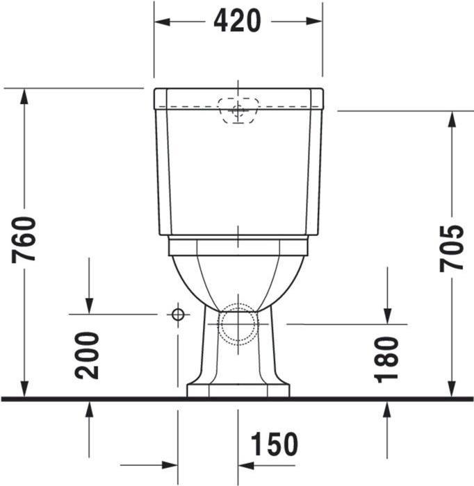 Image du produit Duravit WC au sol 1930 profondeur, 355x665mm sortie horizontale blanc WG