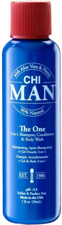 Produktbild Farouk Systems Chi Man The One - 3-In-1 Shampoo, Conditioner And Body Wash 30ml (30 ml, Flüssiges Shampoo)