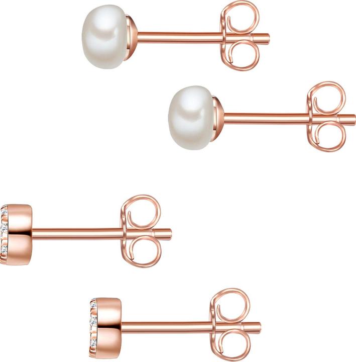 Produktbild Glanzstücke München Damen Sterling Silber Zirkonia Süsswasser-Zuchtperle roségold - 23822 (Sterling Silber)