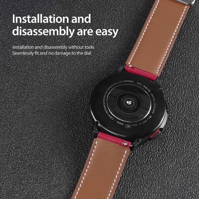 Image du produit Dux Ducis YA Series Bracelet en cuir véritable (22 mm, Cuir véritable, Galaxy Watch3 (45mm), Gear S3 Classic, Gear S3 Frontier)
