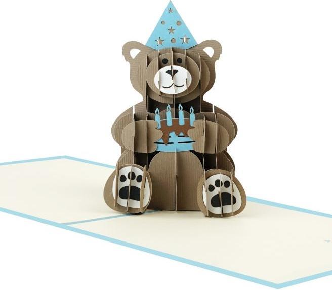 Actual product image MU Classic 3D Pop-Up Birthday greeting card - Bear (1 pcs.)