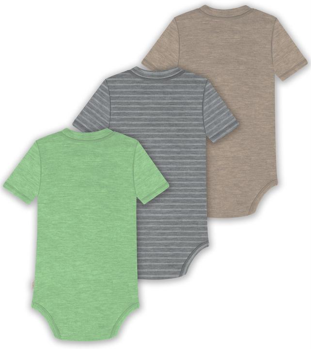 Actual product image Normani Set of 3 baby merino short-sleeved body "Tihoi" - 9323 (68)