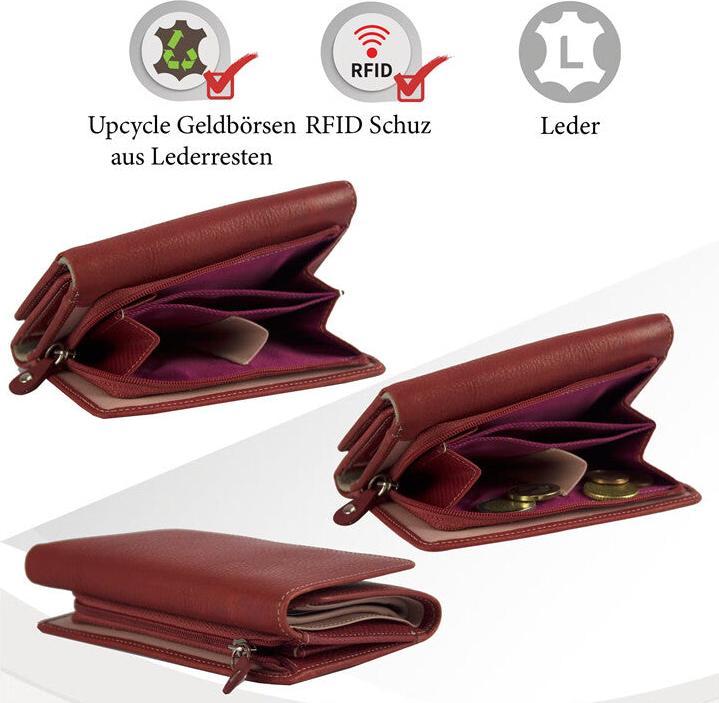 Actual product image Sunsa Ladies Wallet Purse RFID Leather Recycled No.5