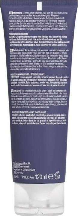 Actual product image John Frieda Salon Blonde Platinblond Pflegende Farbveredelung - 120ml (Platinum blonde)