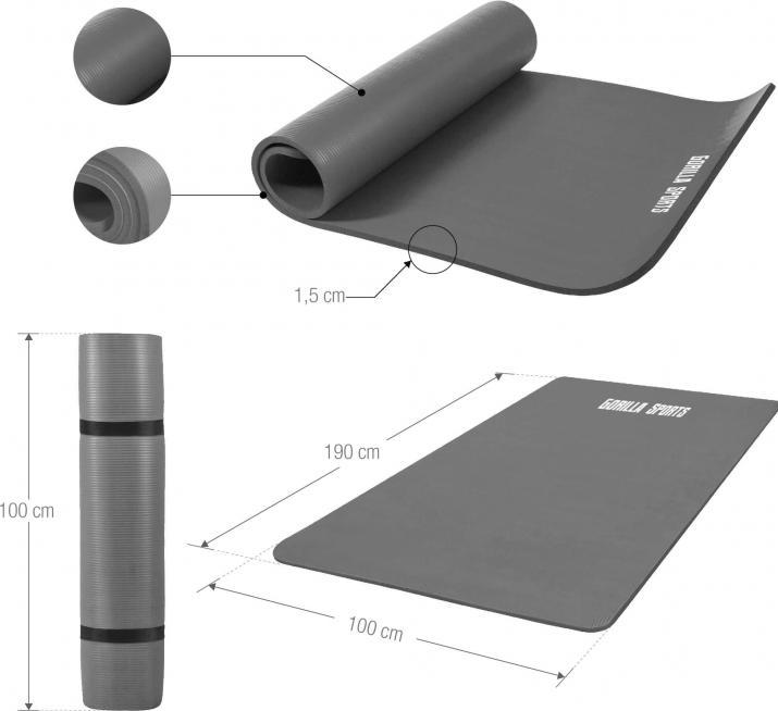 Actual product image Gorilla Sports Yogamatte (15 mm)
