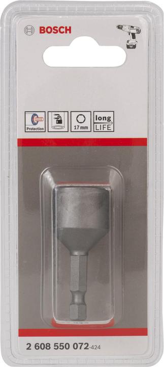 Produktbild Bosch Professional Zubehör Steckschlüssel, 50 x 17 mm, M 10, mit Magnet (17 mm)