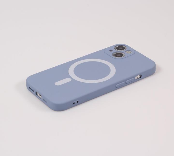 Actual product image PhoneLook Soft shell silicone cover with MagSafe and camera protection grey (Apple iPhone 15 Plus)