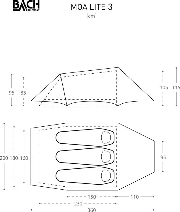 Produktbild Bach Moa 3 Lite (Tunnelzelt, 1.90 kg, 2 Personen)