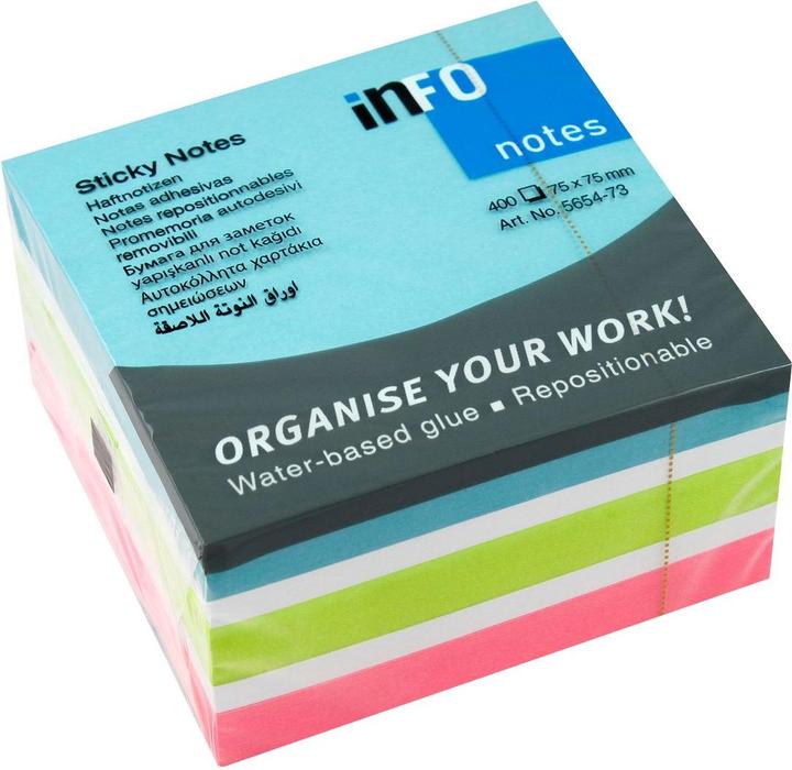 Actual product image Cube sticky notes standard 5654-73 assorted colours 1 pc. (75 x 75 x 12 cm)