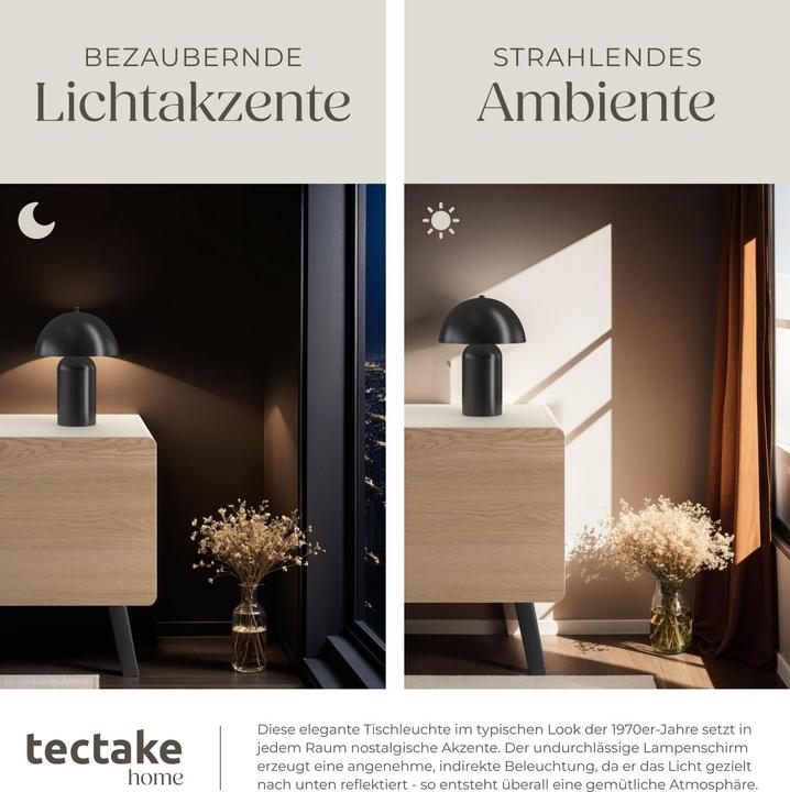 Produktbild tectake Kleine Retro-Tischlampe Kade, dimmbar, 40W