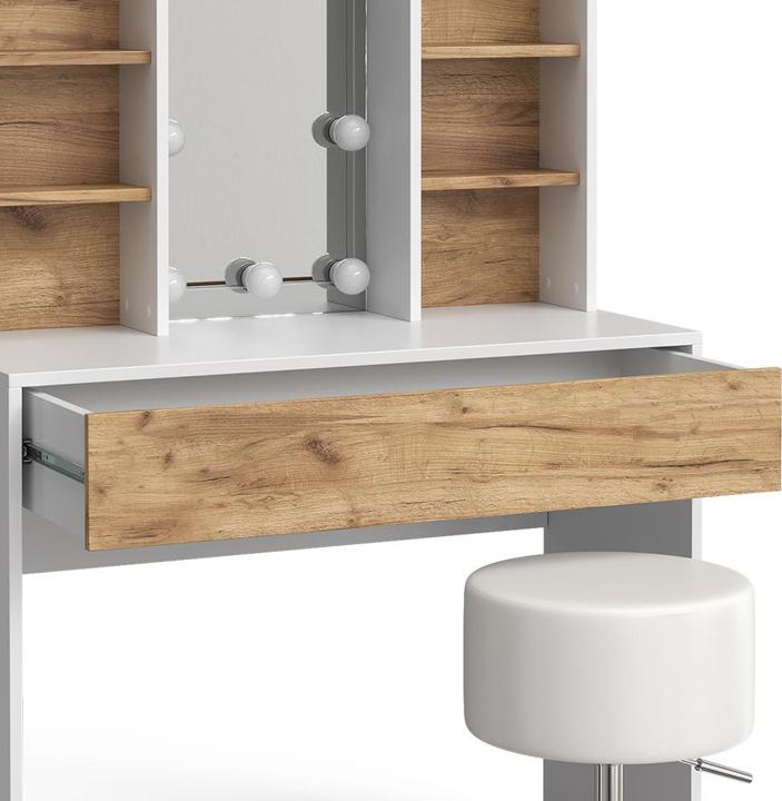 Actual product image Vicco Alexa with stool and lighting (93 x 40 x 147 cm)