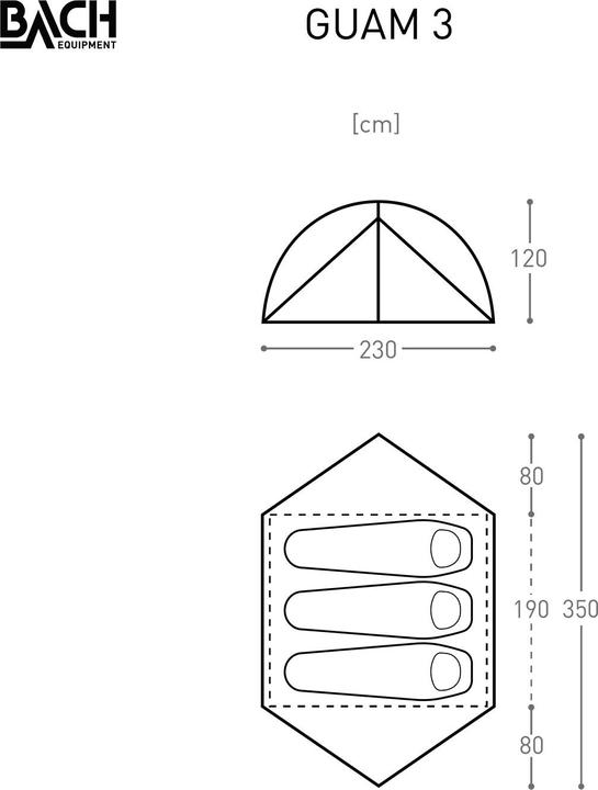Actual product image Bach Guam 3 Tent Willow Bough Green (Dome tent, 2.20 kg, 3 persons)