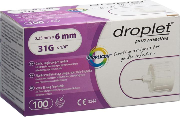 Produktbild Droplet Pen Nadeln 6mm 100 Stk (Pen Nadeln + Einmalkanülen)