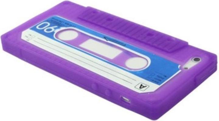 Actual product image König Design Silicone Case Retro Cassette for Mobile iPhone 5 & 5s Purple (Apple iPhone 5)