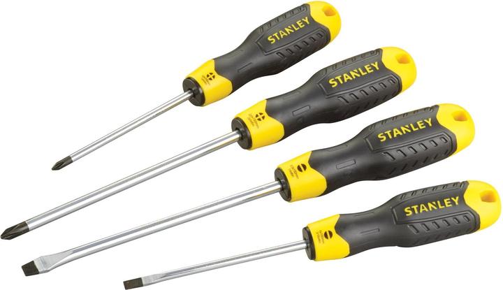 Actual product image Stanley CushionGrip screwdriver set 4 pieces slotted, Phillips (Slotted screws, Phillipps cross recess (PH))