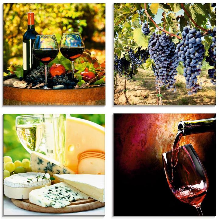 Actual product image Artland Glasses of red wine, grapes, cheese S6GW (20 x 20 cm)