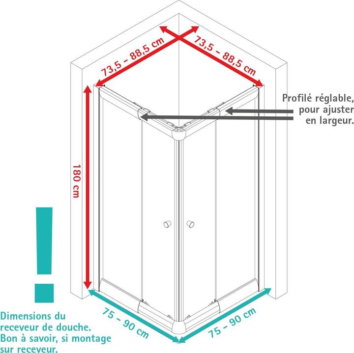 Immagine prodotto Schulte Eckdusche (80 cm, 80 cm, 180 cm)