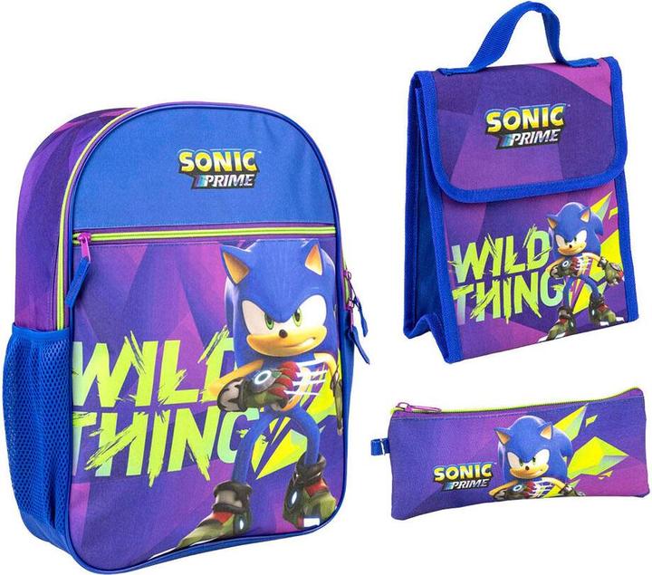 Cerda Sonic Prime pencil case + lunch box + backpack 42cm