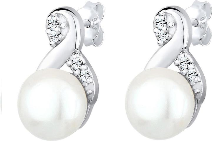 Actual product image Elli Infinity, Pearl, Pearl Earrings (925 sterling silver, Freshwater cultured pearls, Glass crystal)