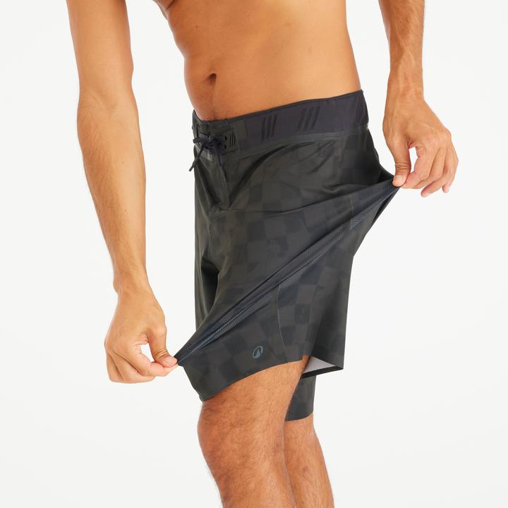 Image du produit Olaian Boardshort Surf 900 Long 20" Homme - Morpho Checky Noir (46)