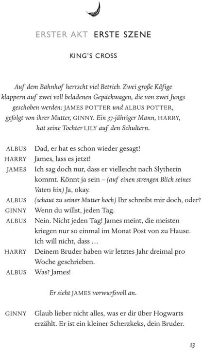 Actual product image Harry Potter and the Enchanted Child. Part one and two (German stage version) (Harry P (Jack Thorne, John Tiffany, German)