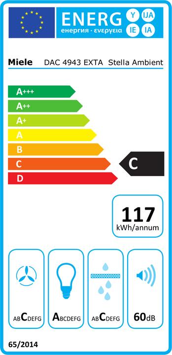 Energie-Label Miele DAC 4943 EXTA Stella Ambient (Deckenlüfter)
