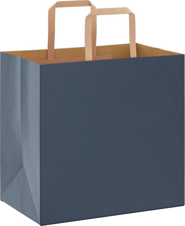 Immagine prodotto VidaXL Sacchetti di carta kraft 250 pezzi con manico Blu 26x17x25 cm Sacchetto di carta (Borsa da regalo, 250 x)
