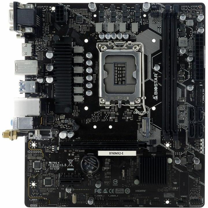 Actual product image Biostar B760MX2-E (LGA 1700, Intel B760, mATX)