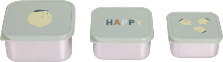 Actual product image Lässig Nahrungsbehälter & Portionierer 3-tlg. Edelstahl-Snackboxen-Set - Happy Fruits
