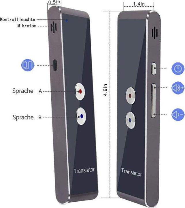 Produktbild Deltalabs Smart Translator, Bluetooth Sprachübersetzer, 41 Sprachen, iOS/Android