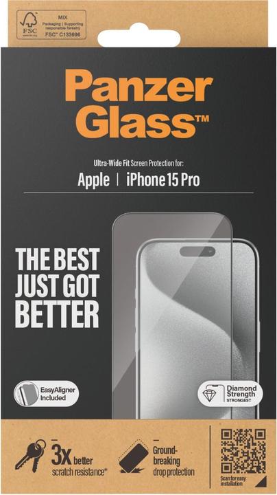 Produktbild PanzerGlass Privacy Screen Protector Ultra-Wide Fit (1 Stück, Apple iPhone 15 Pro)