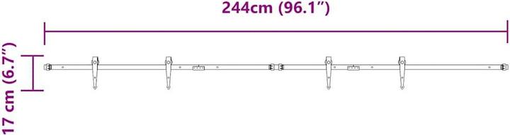 Image du produit VidaXL Kit de ferrures de portes coulissantes pour portes de placard 244 cm Acier au carbone